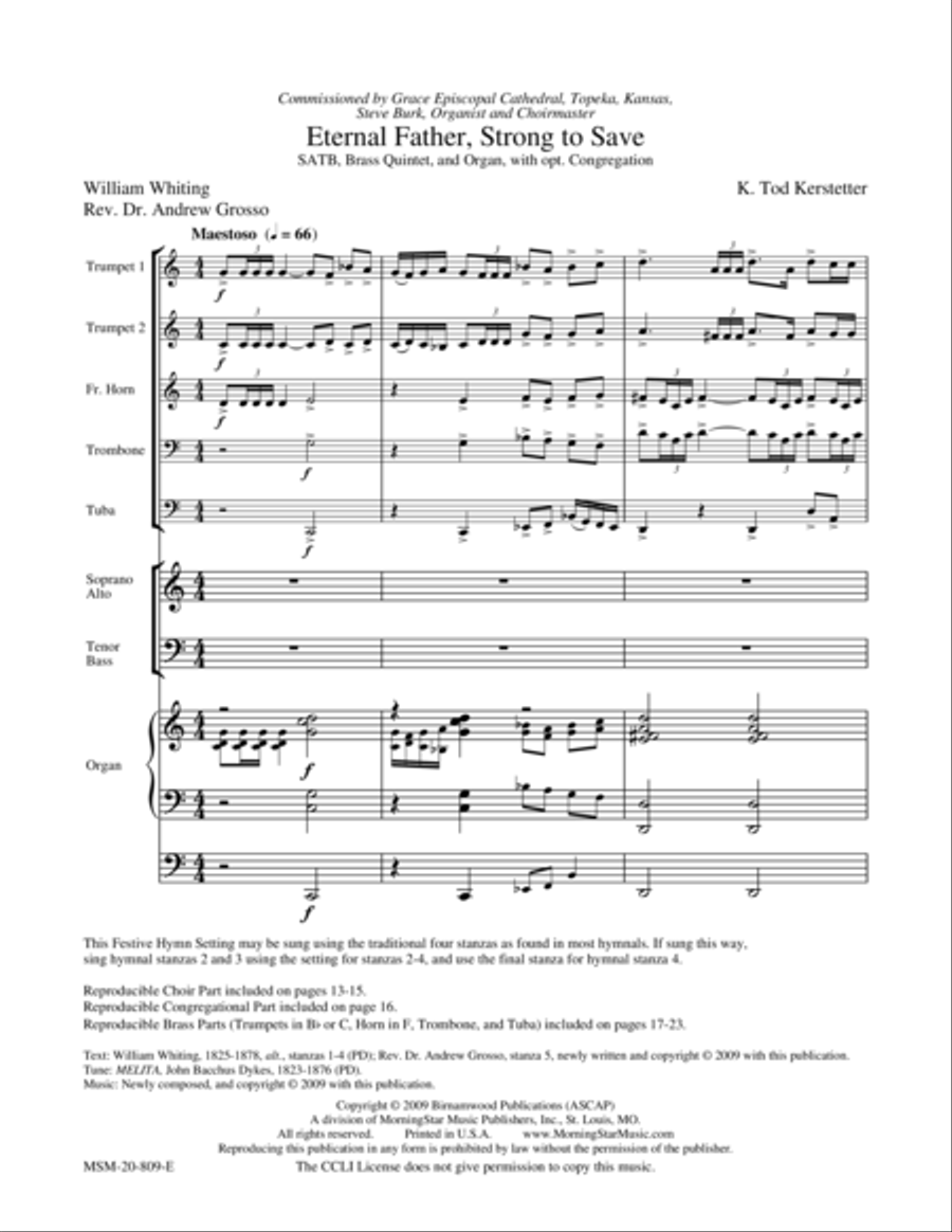Eternal Father, Strong to Save 4-Part scores gallery preview page 1