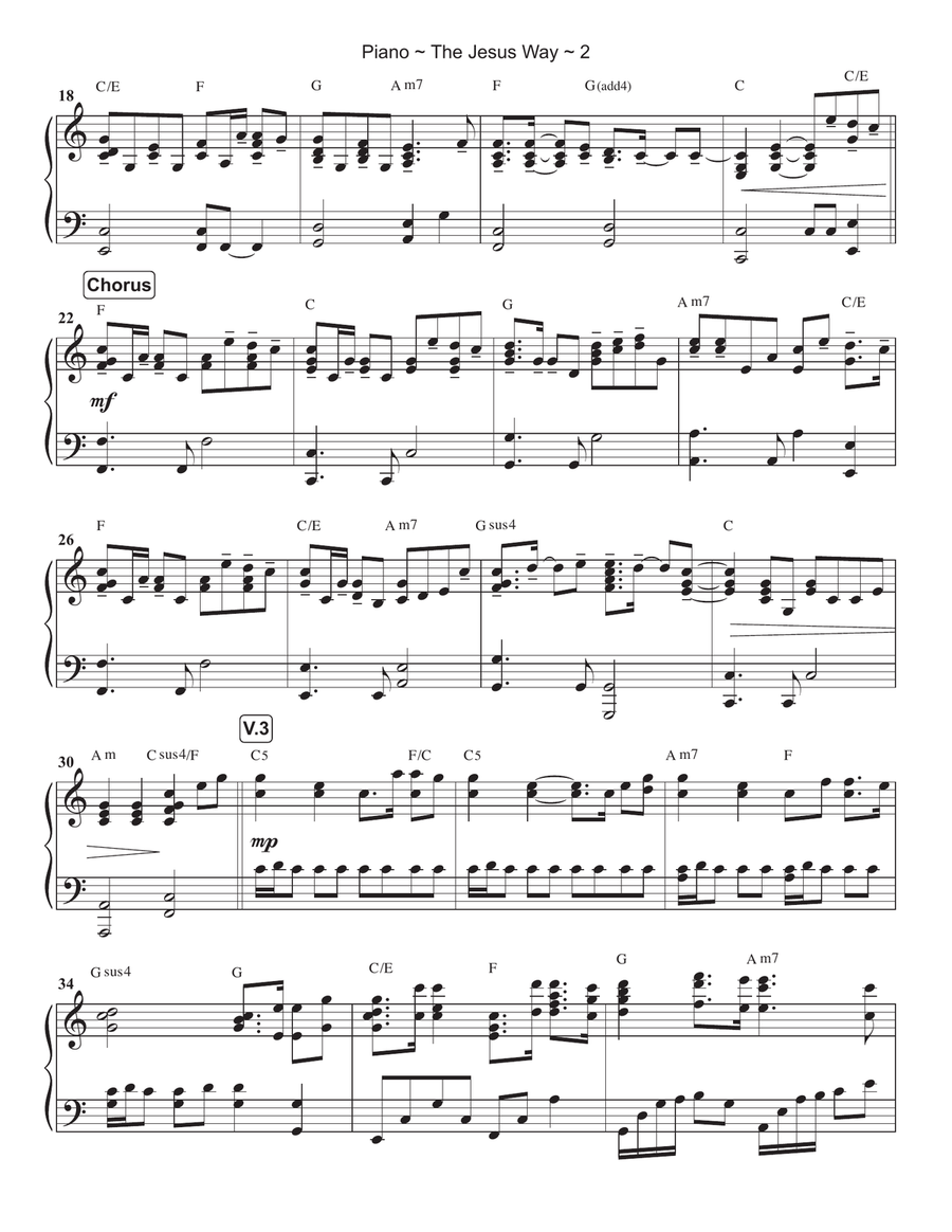 The Jesus Way Piano Solo scores gallery preview page 3