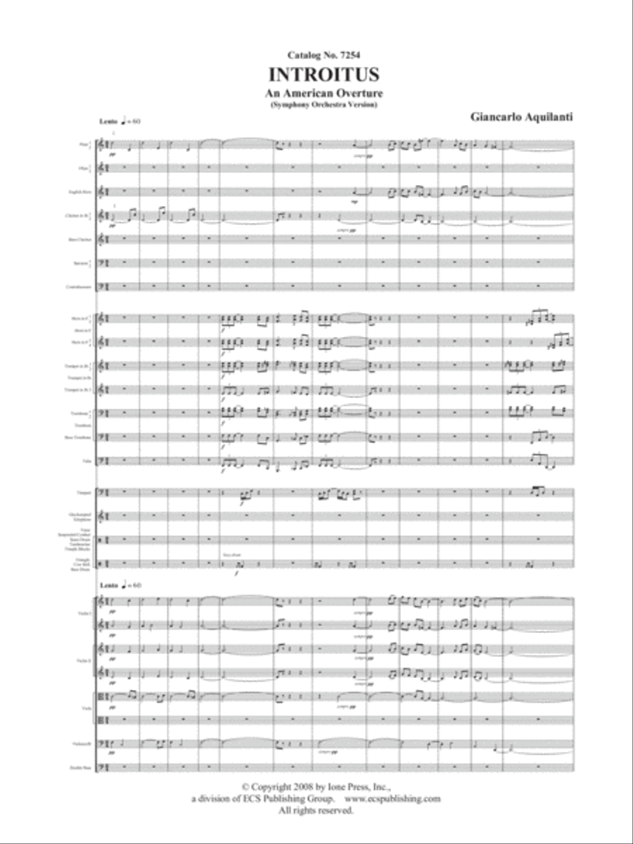 Introitus (An American Overture) Full Orchestra scores gallery preview page 2