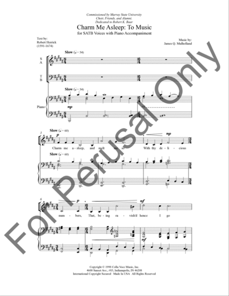 Charm Me Asleep: To Music 4-Part scores gallery preview page 2