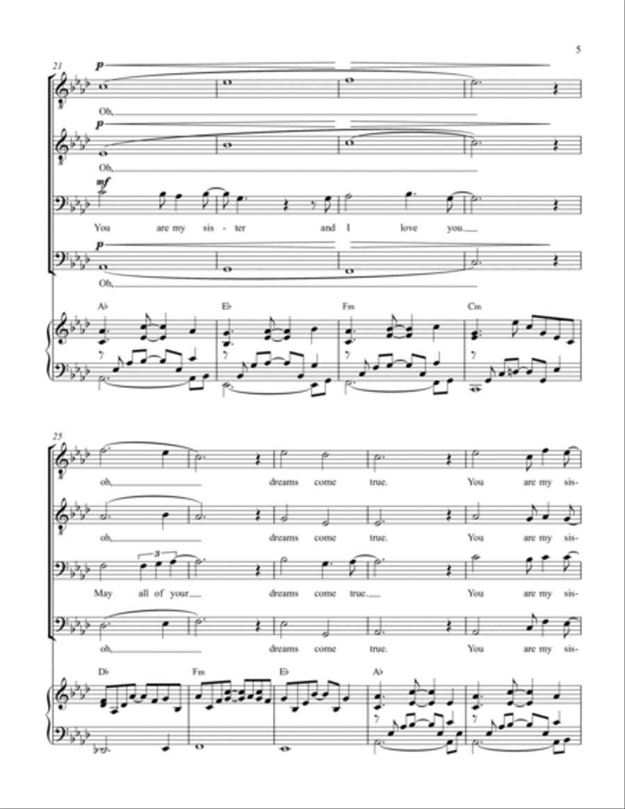 You Are My Sister TTBB scores gallery preview page 5