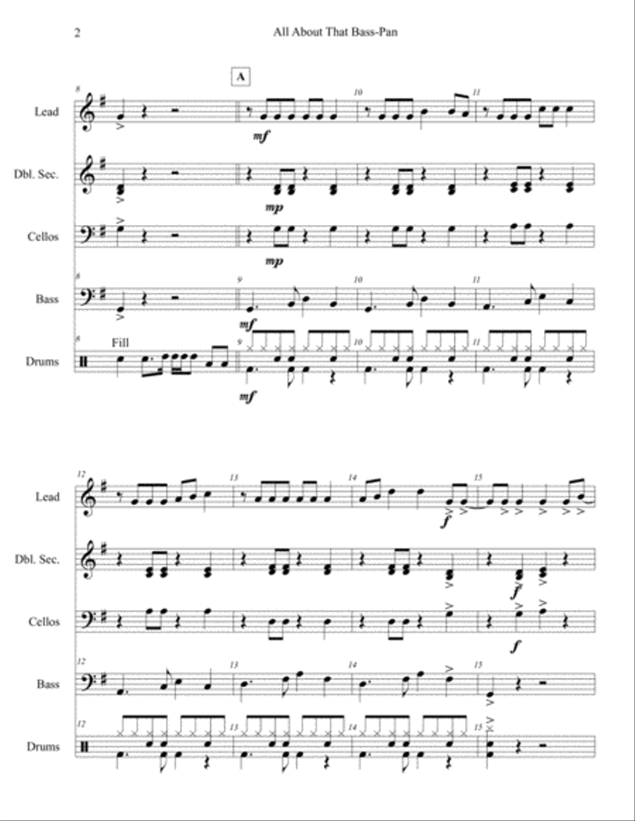 All About That Bass Large Ensemble scores gallery preview page 2