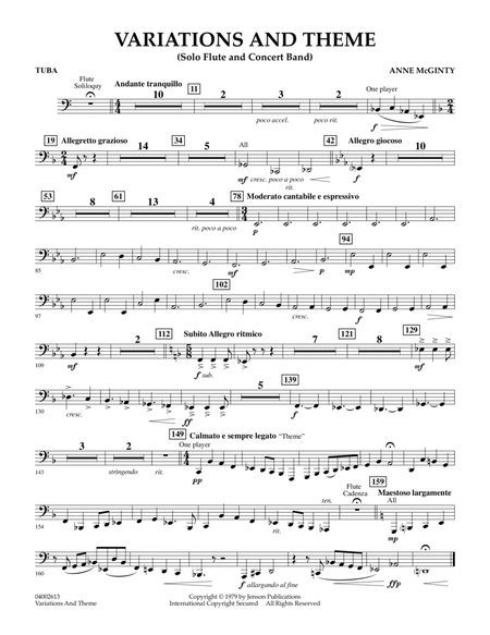 Variations And Theme (for Flute Solo And Band) - Tuba
