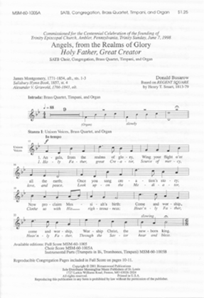 Angels from the Realms of Glory (Holy Father, Great Creator) (Full Score)