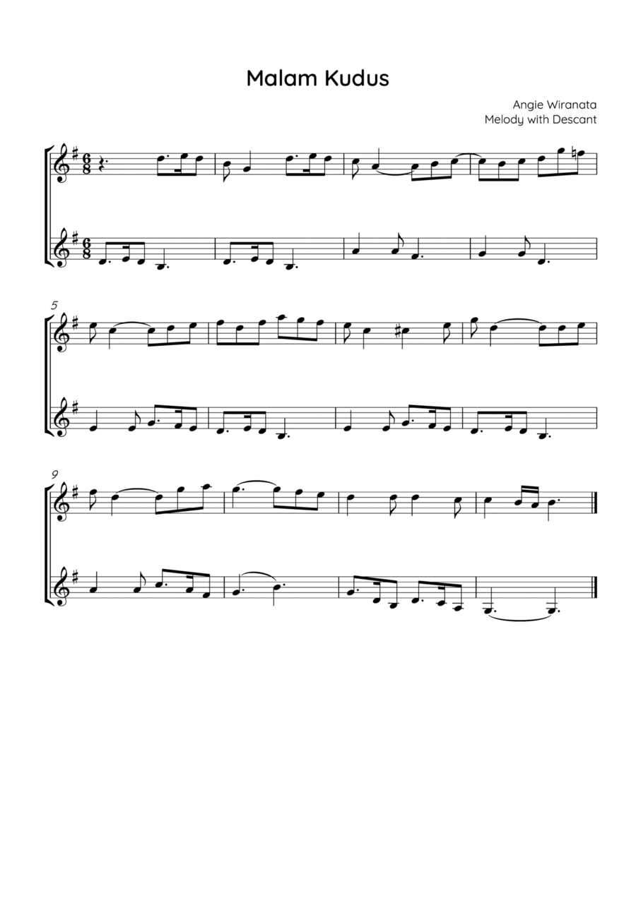 Silent Night with Descant Vocal Duet scores gallery preview page 1
