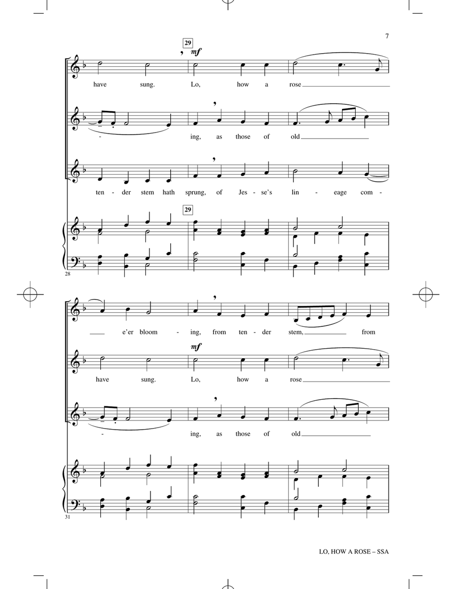 Lo, How A Rose (arr. Nancy Grundahl) SSA scores gallery preview page 5