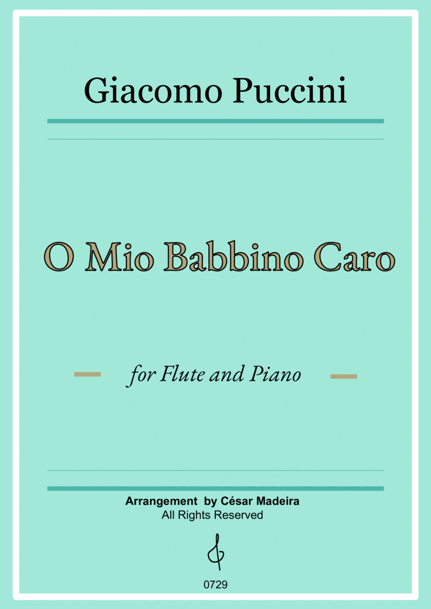 O Mio Babbino Caro by Puccini - Flute and Piano (Full Score) image number null