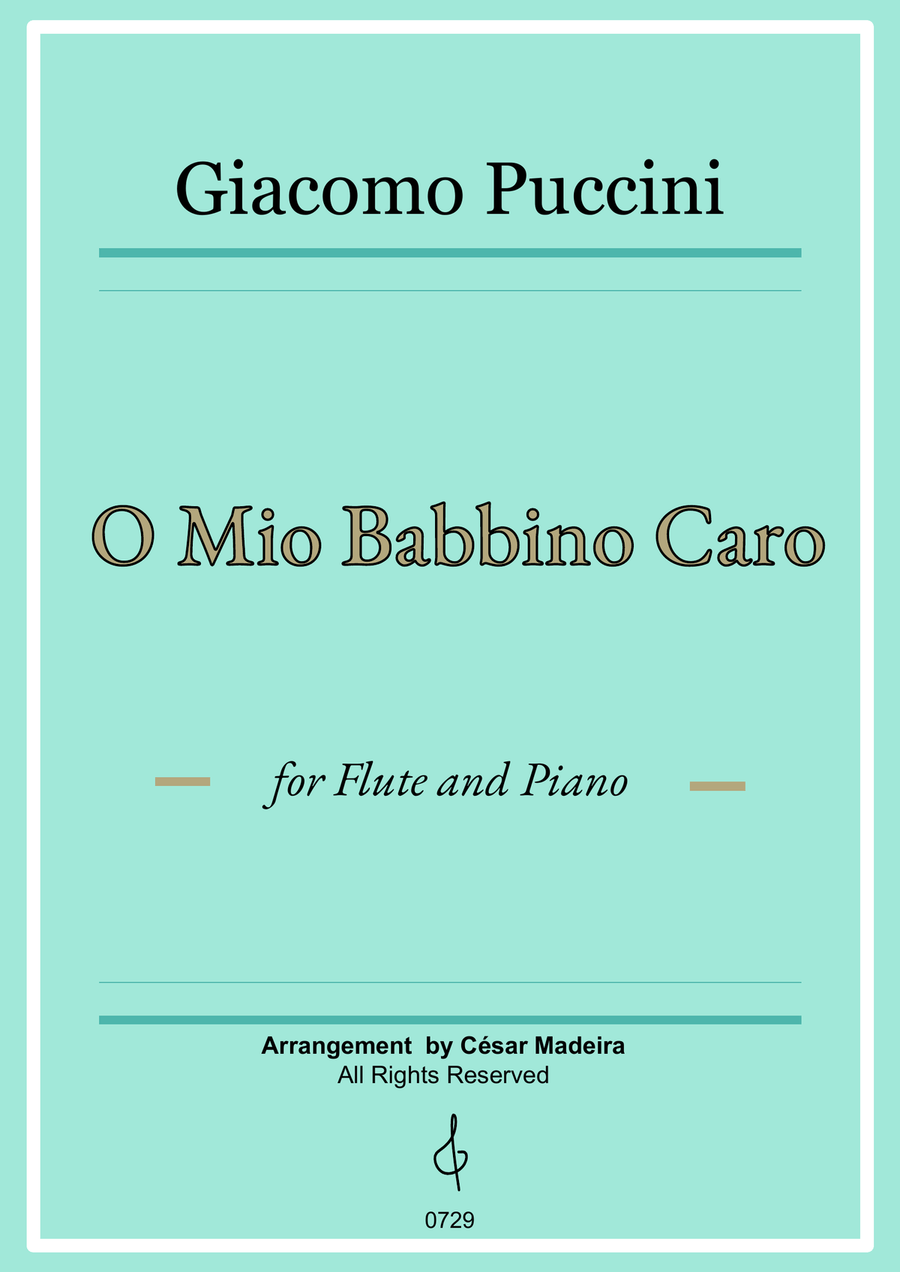 O Mio Babbino Caro by Puccini - Flute and Piano (Full Score) Flute scores gallery preview page 1
