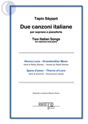 Due canzoni italiane per soprano e pianoforte – Two Italian Songs for soprano and piano