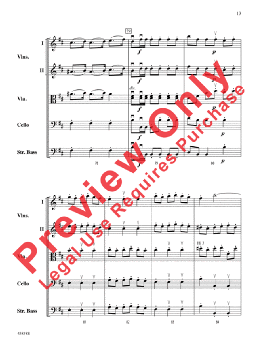 Royal Fireworks Overture String Orchestra scores gallery preview page 14