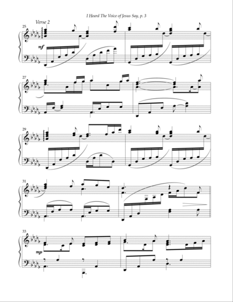 I Heard The Voice Of Jesus Say Piano Solo scores gallery preview page 3