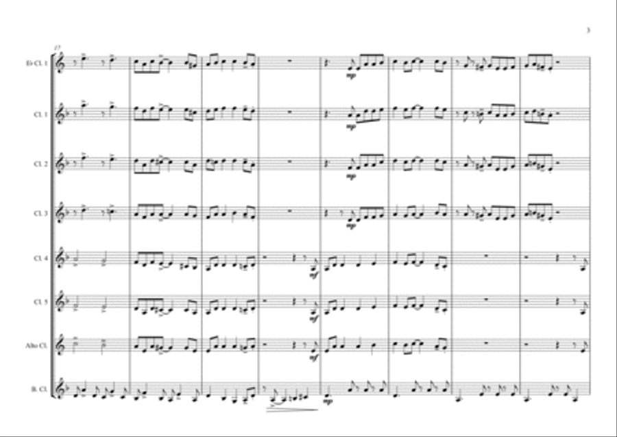 Johnny Swings On Home - for Clarinet Choir Clarinet Choir scores gallery preview page 3