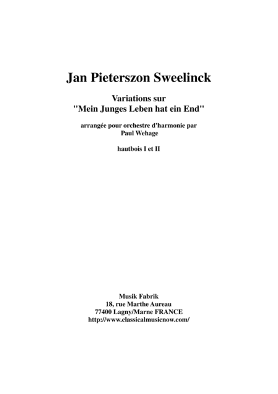 Jan Pieterszoon Sweelinck/Paul Wehage - Variations on 