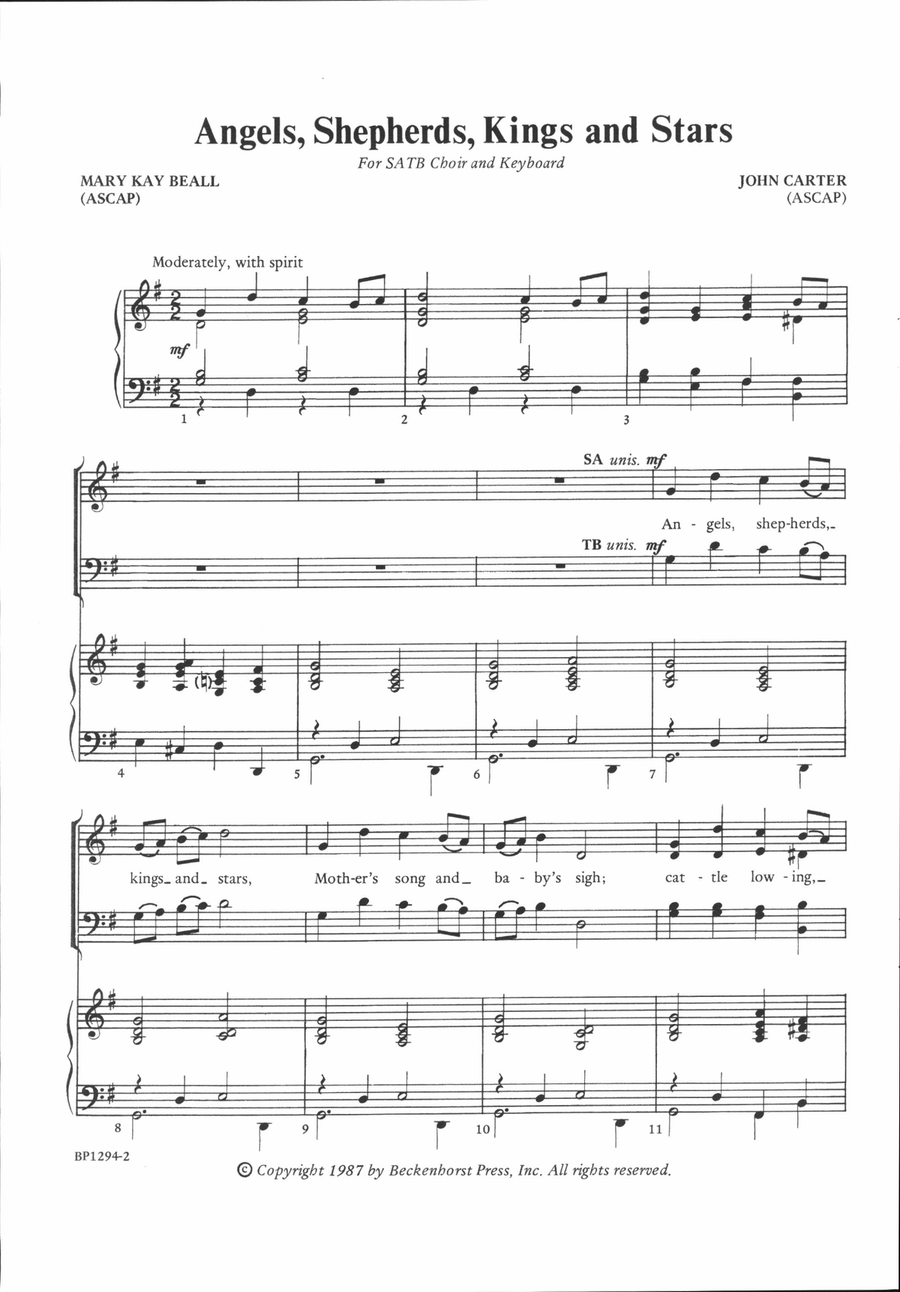 Angels, Shepherds, Kings and Stars 4-Part scores gallery preview page 2