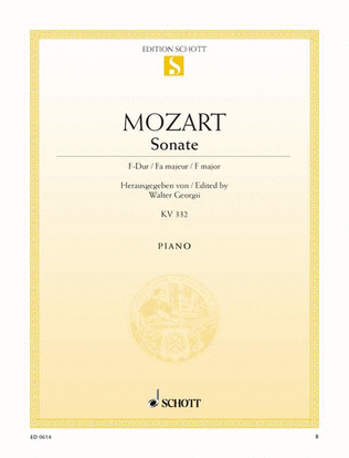 Book cover for Sonata F major, K. 332