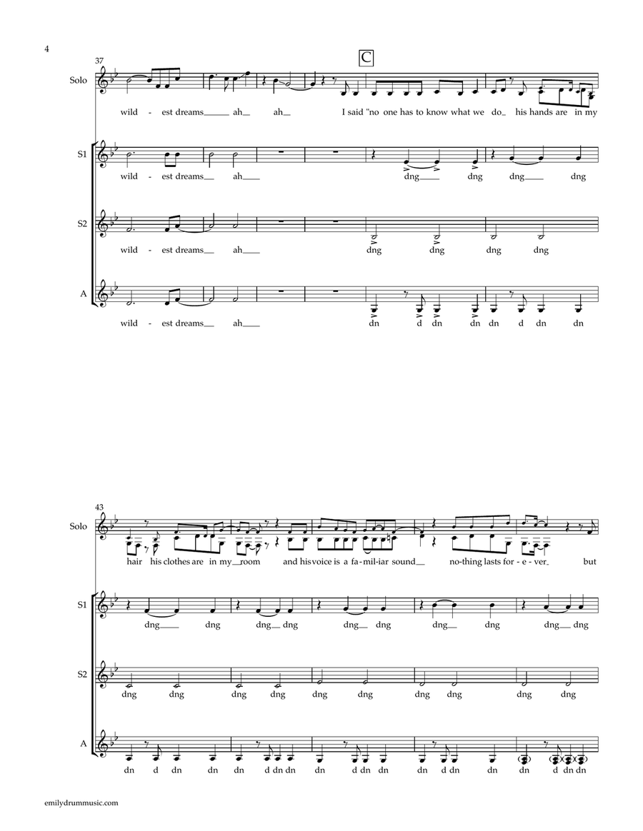 Wildest Dreams SSA scores gallery preview page 4