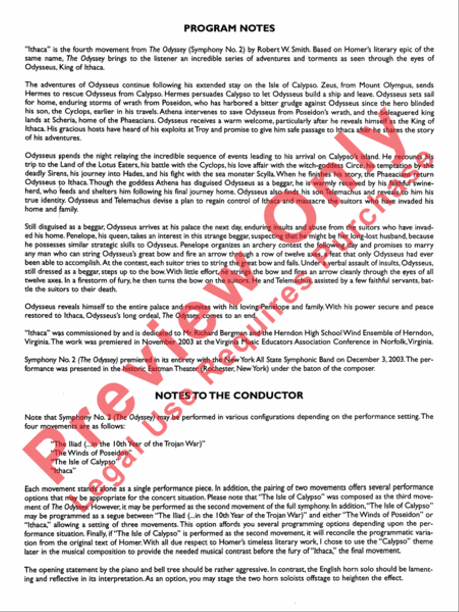 Ithaca (from The Odyssey (Symphony No. 2)) Concert Band scores gallery preview page 3