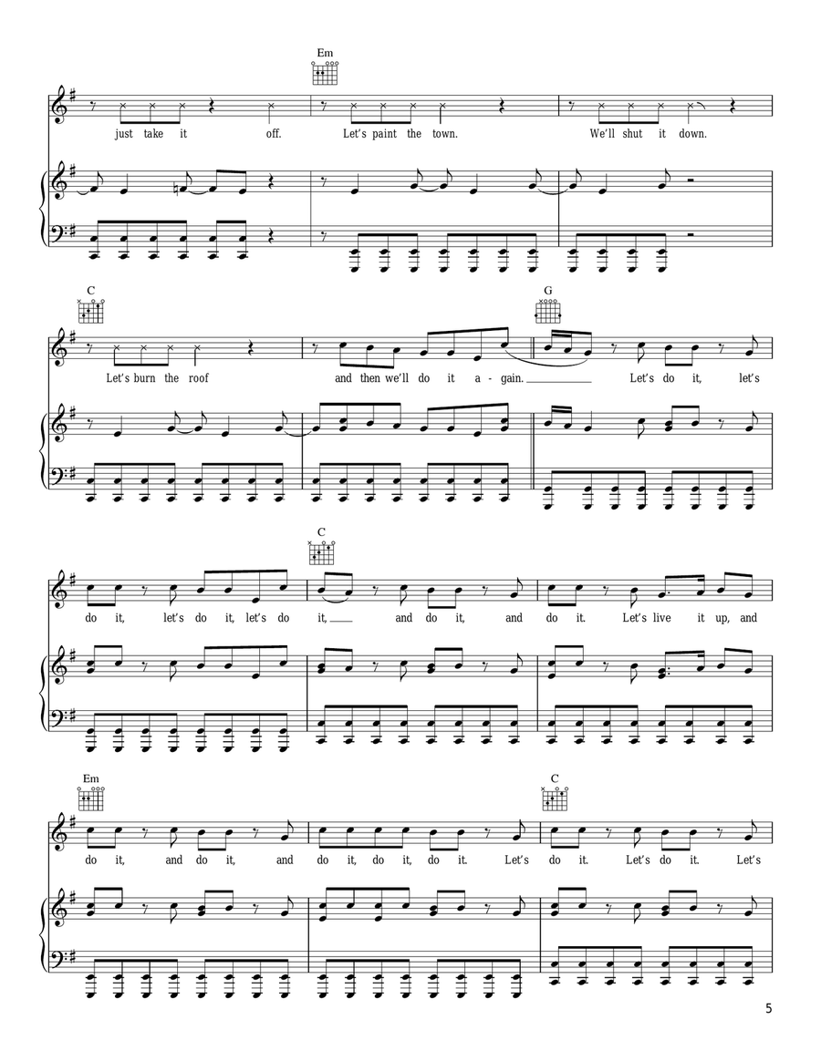 I Gotta Feeling I Gotta Feeling Piano, Vocal, Guitar scores gallery preview page 5