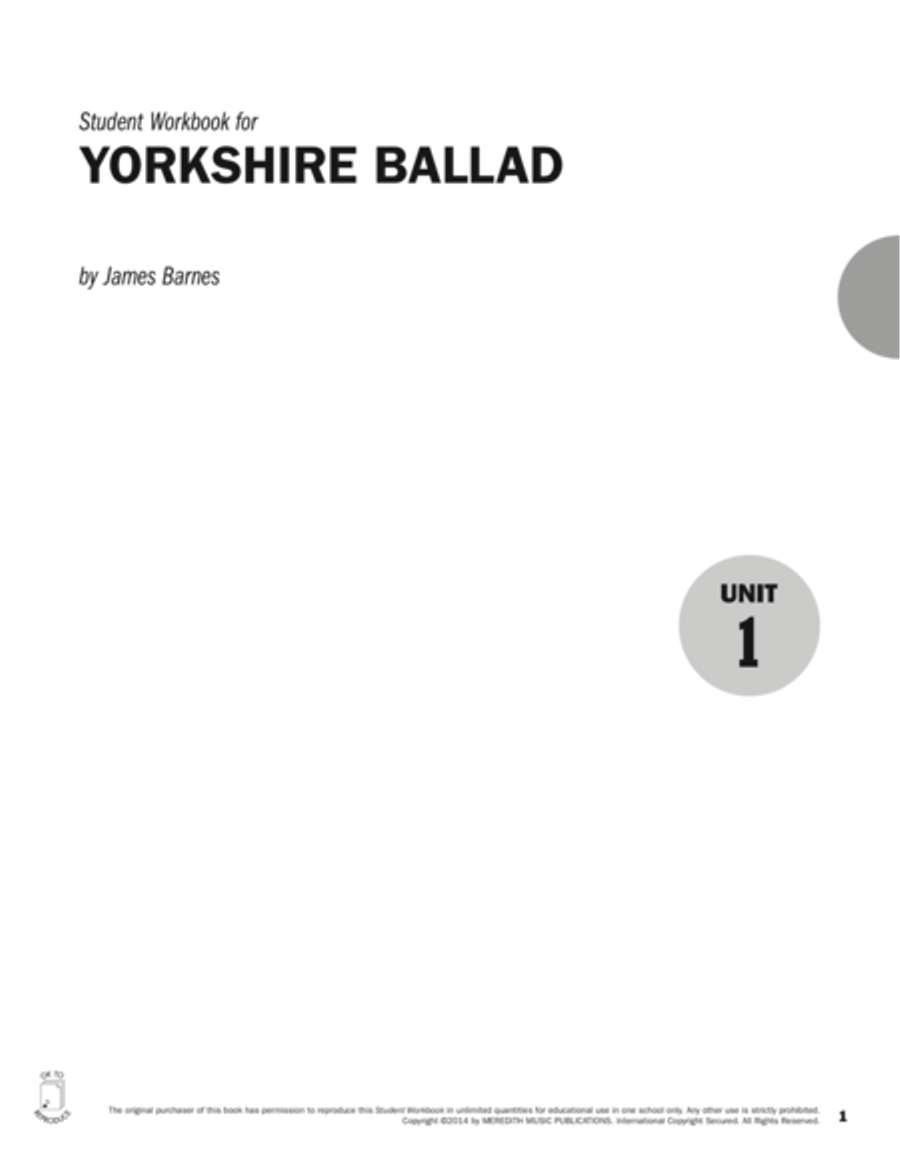 Guides to Band Masterworks, Vol. 4 - Student Workbook - Yorkshire Ballad Activity Books scores gallery preview page 1