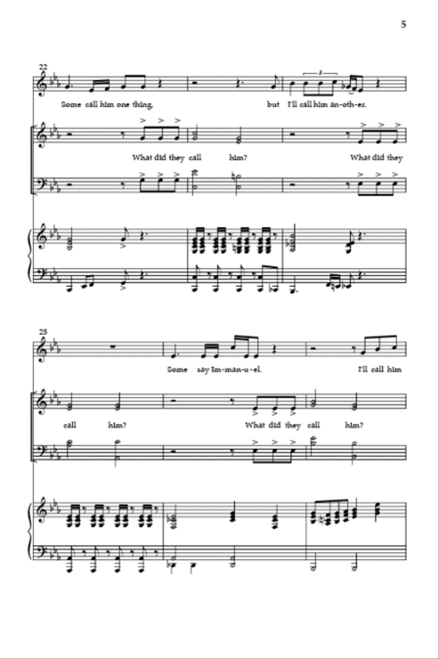Mary Had a Baby 4-Part scores gallery preview page 5