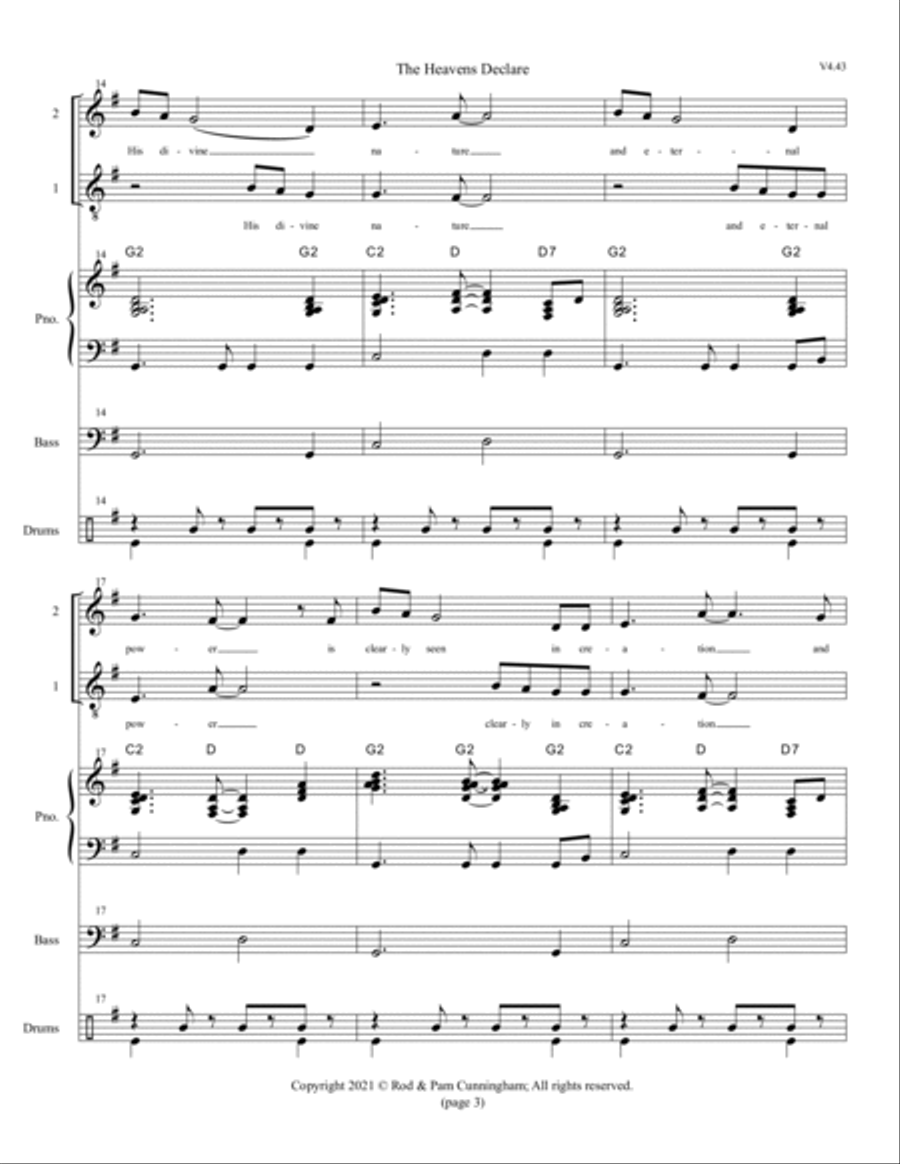 The Heavens Declare The Heavens Declare Piano scores gallery preview page 3