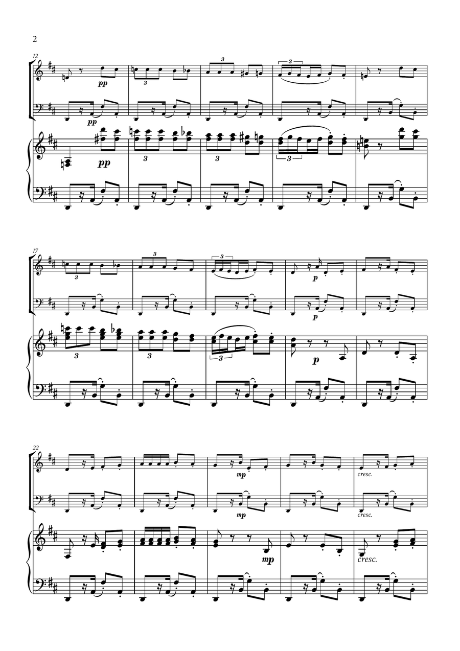 Georges Bizet - Habanera (from Carmen) for Flute, Cello and Piano Flute scores gallery preview page 2