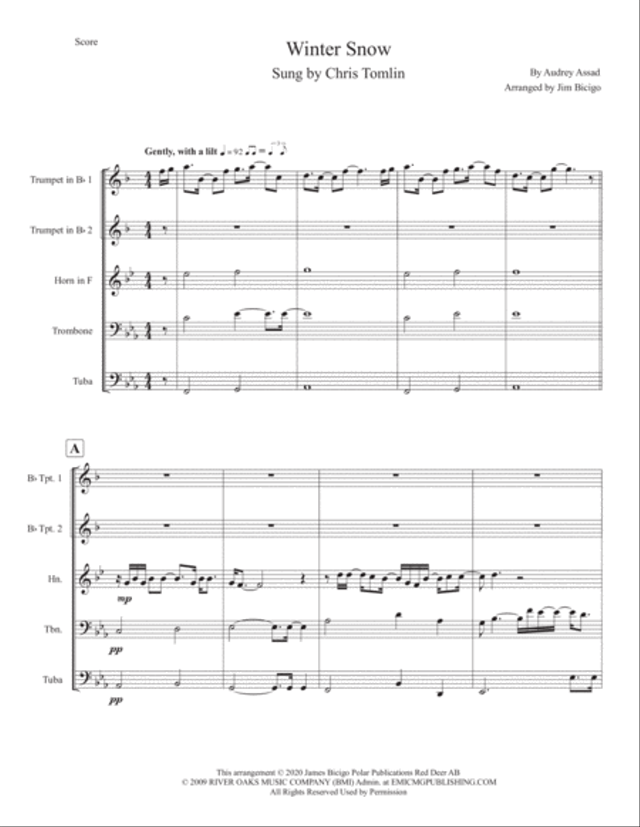 Winter Snow Winter Snow Horn scores gallery preview page 1