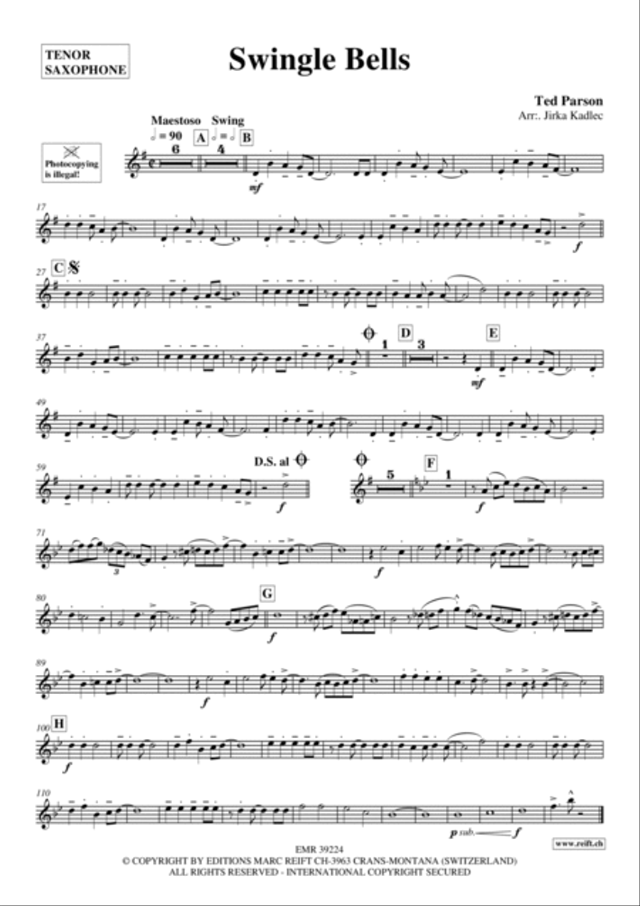 Swingle Bells Tenor Saxophone scores gallery preview page 2