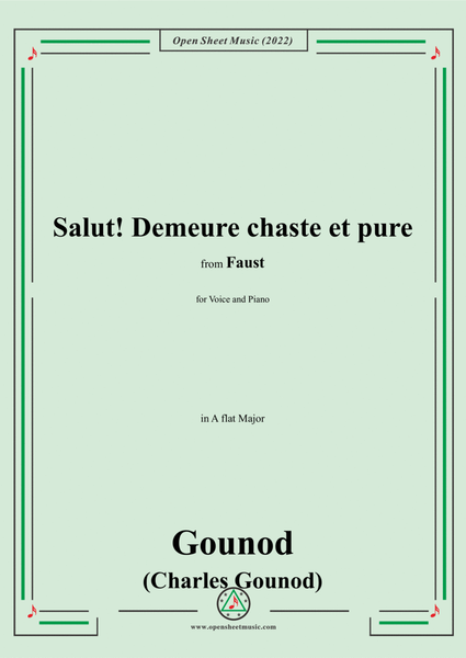 Gounod-Salut!Demeure chaste et pure,in A flat Major,from 'Faust,CG 4',for Voice and Piano