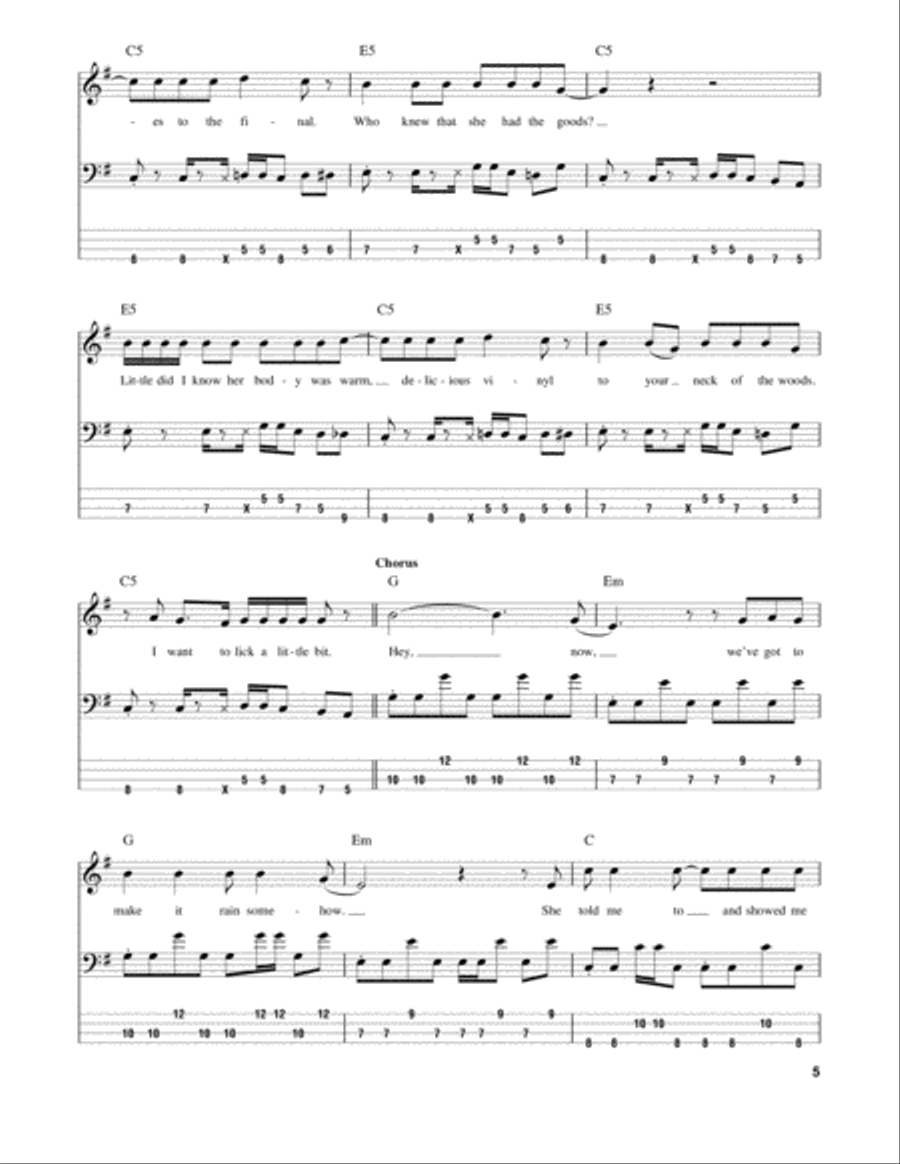 The Adventures Of Rain Dance Maggie Guitar Tablature scores gallery preview page 5