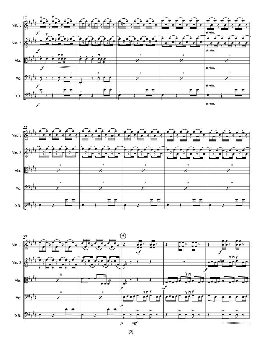 Bach Preludium / Preludio in E major String Orchestra scores gallery preview page 3