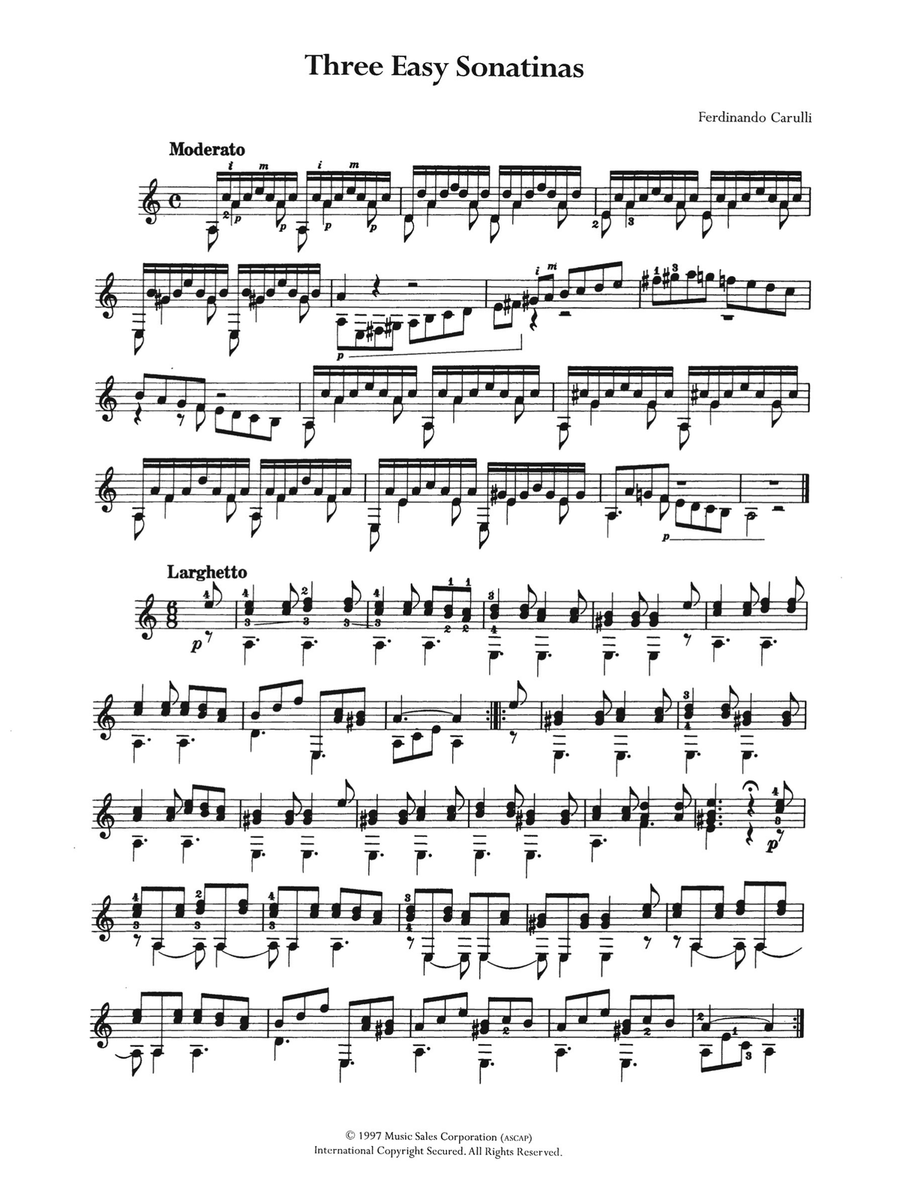 Three Easy Sonatinas Three Easy Sonatinas Acoustic Guitar scores gallery preview page 1
