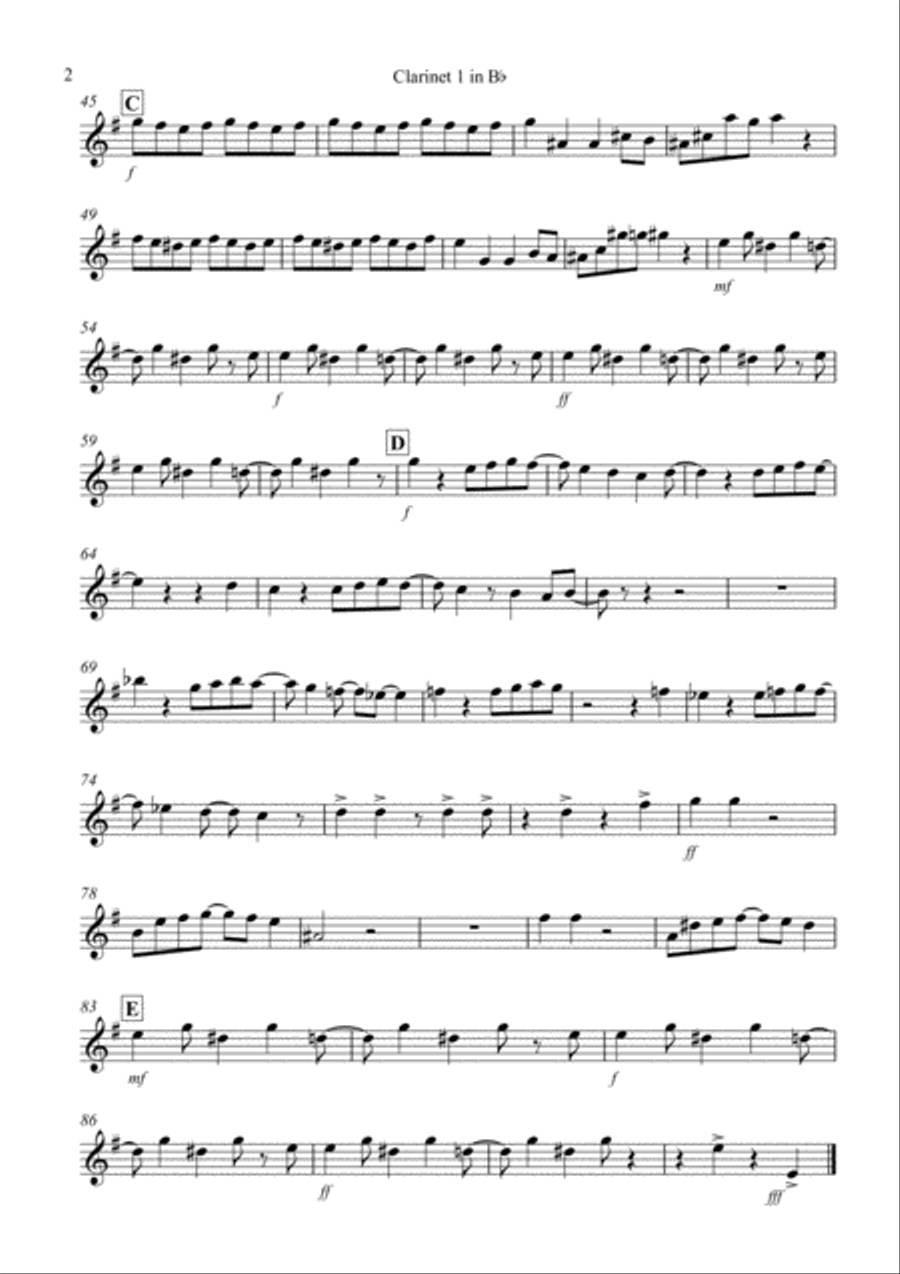 Burnie's Bossa for Clarinet Quintet Clarinet Quintet scores gallery preview page 6