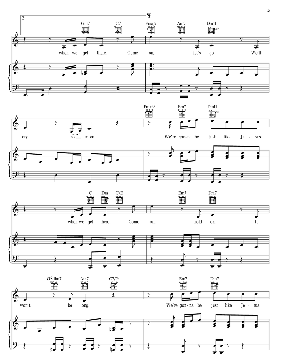 When I Get There Piano, Vocal, Guitar scores gallery preview page 5