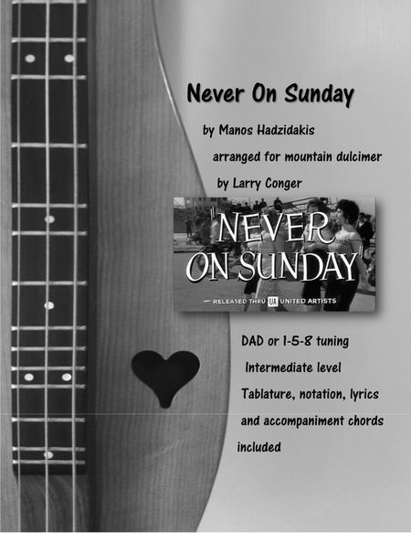 Never On Sunday by Manos Hadjidakis Dulcimer - Digital Sheet Music