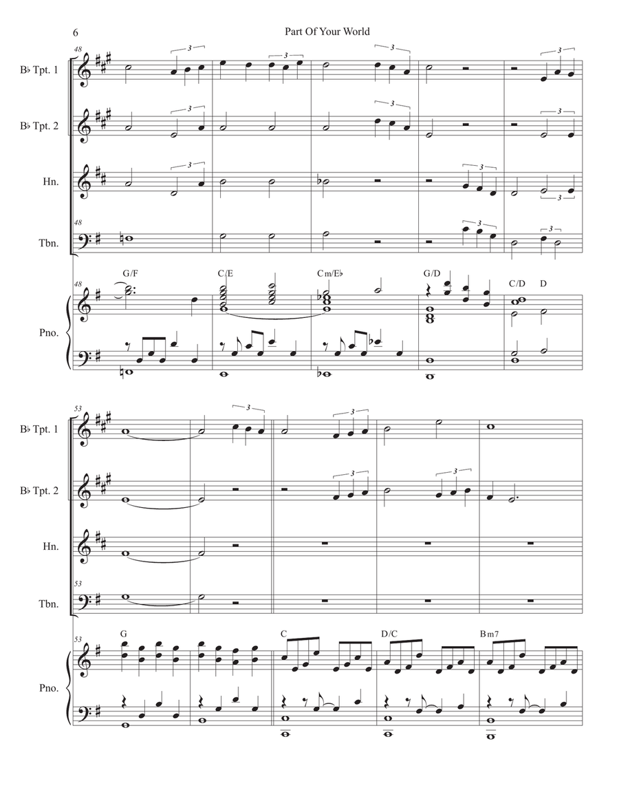 Part Of Your World Part Of Your World Brass Ensemble scores gallery preview page 6