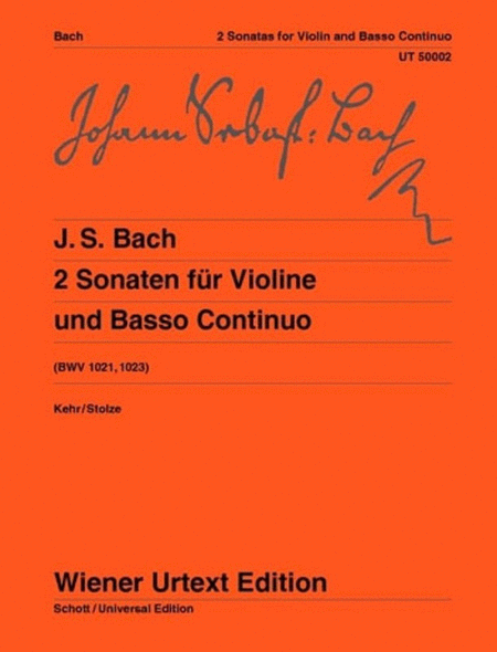 Bach - 2 Sonatas G Bwv 1021 & E Min Bwv 1023 Violin/Piano