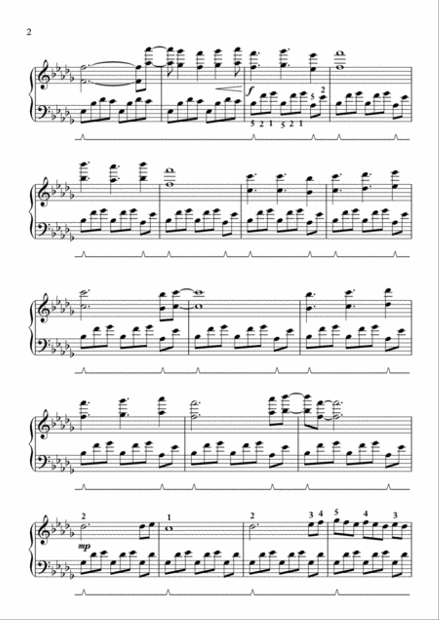 Waterfall Piano Solo scores gallery preview page 2