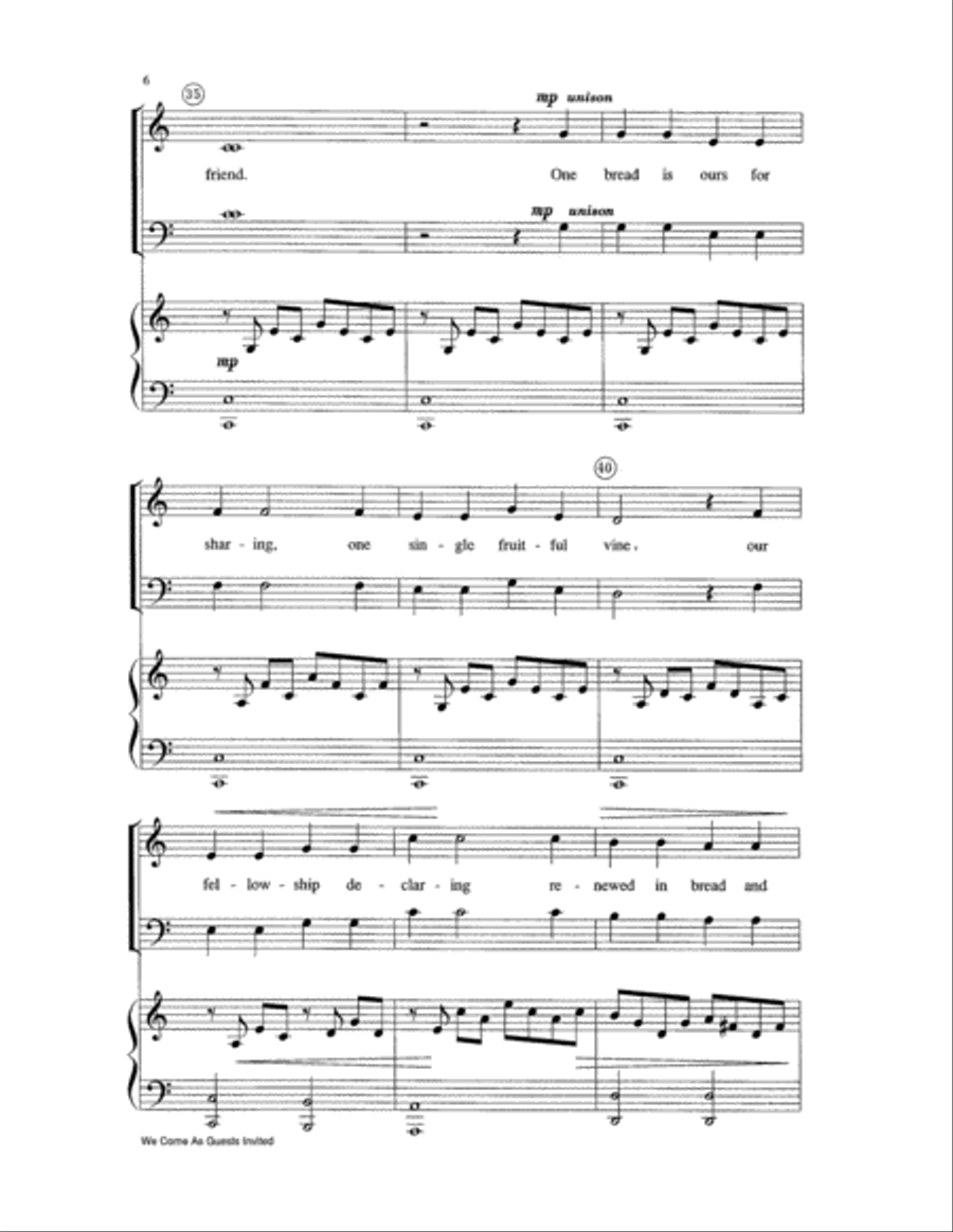 We Come as Guests Invited 4-Part scores gallery preview page 6