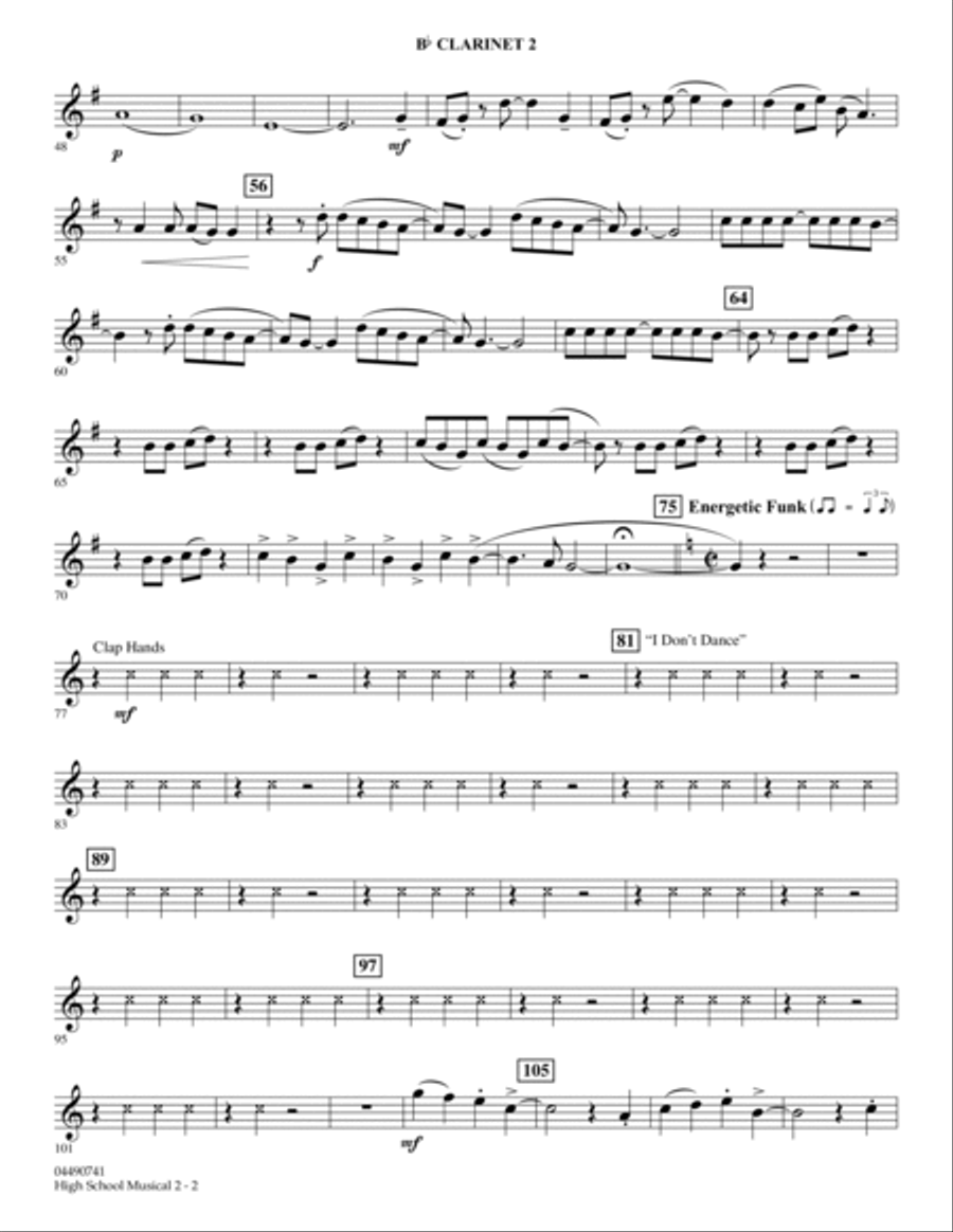 High School Musical 2 - Bb Clarinet 2 Full Orchestra scores gallery preview page 2