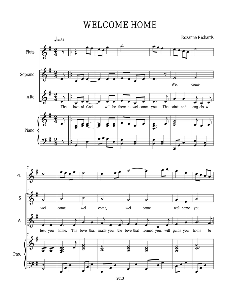 Welcome Home Small Ensemble scores gallery preview page 1