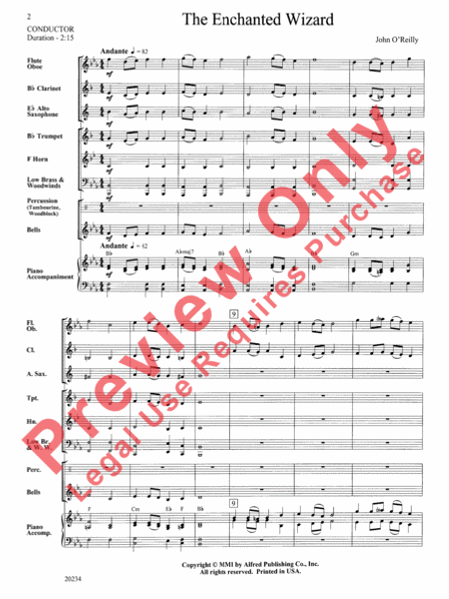 The Enchanted Wizard Concert Band scores gallery preview page 3
