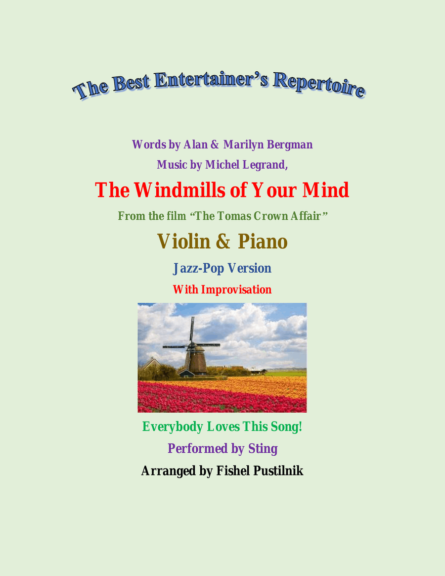 The Windmills Of Your Mind Violin Solo scores gallery preview page 1