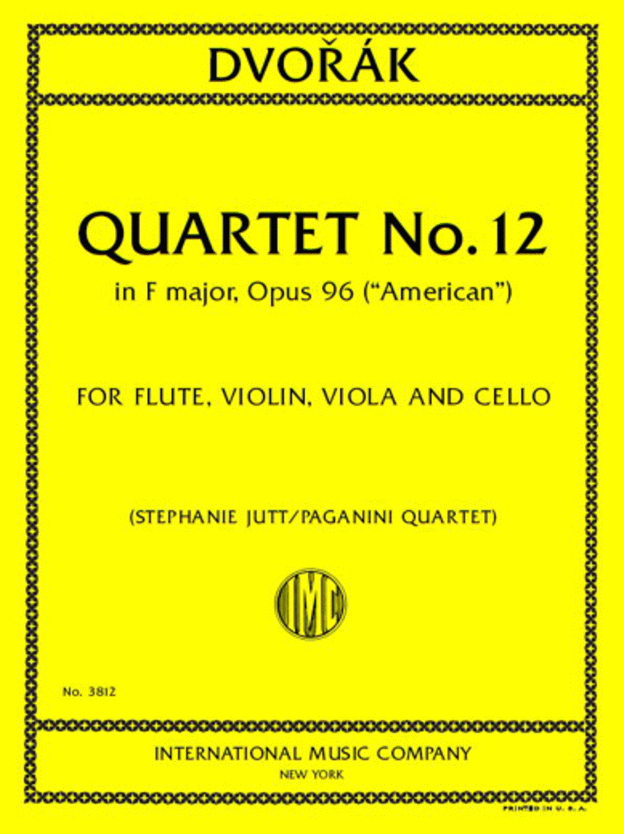 Quartet No.12 In F Major, Opus 96 (American) For Flute, Violin, Viola And Cello