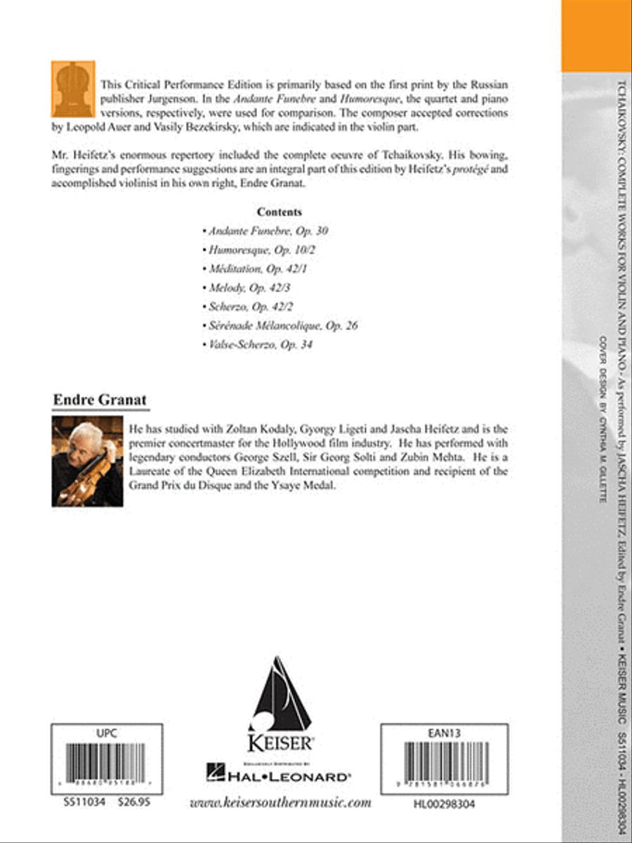 Tchaikovsky Complete Works for Violin and Piano Violin Solo scores gallery preview page 6