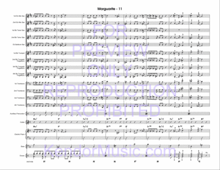 Marguarite (Full Score) Jazz Ensemble scores gallery preview page 12
