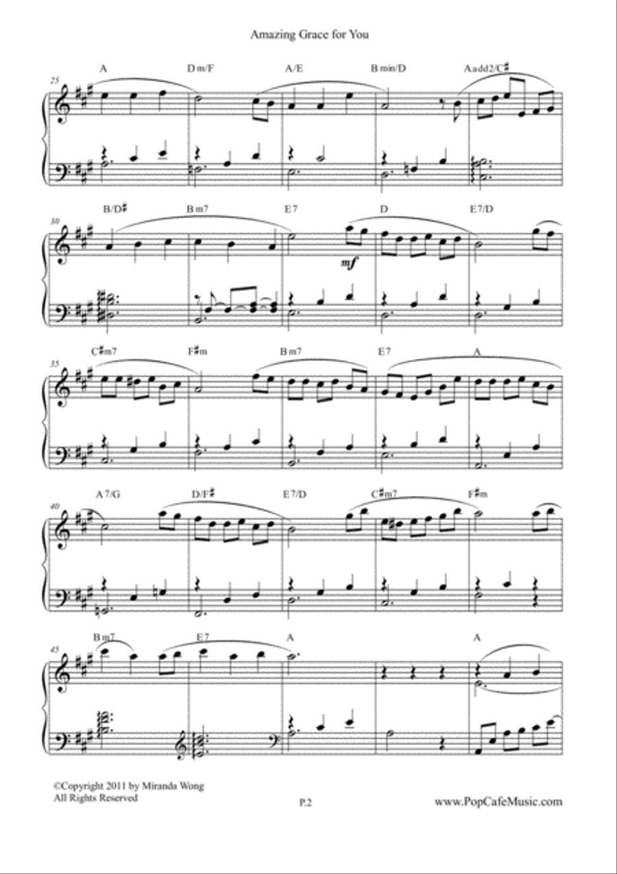 Amazing Grace (Amazing Grace for You) - Touching Version 4-Part scores gallery preview page 2