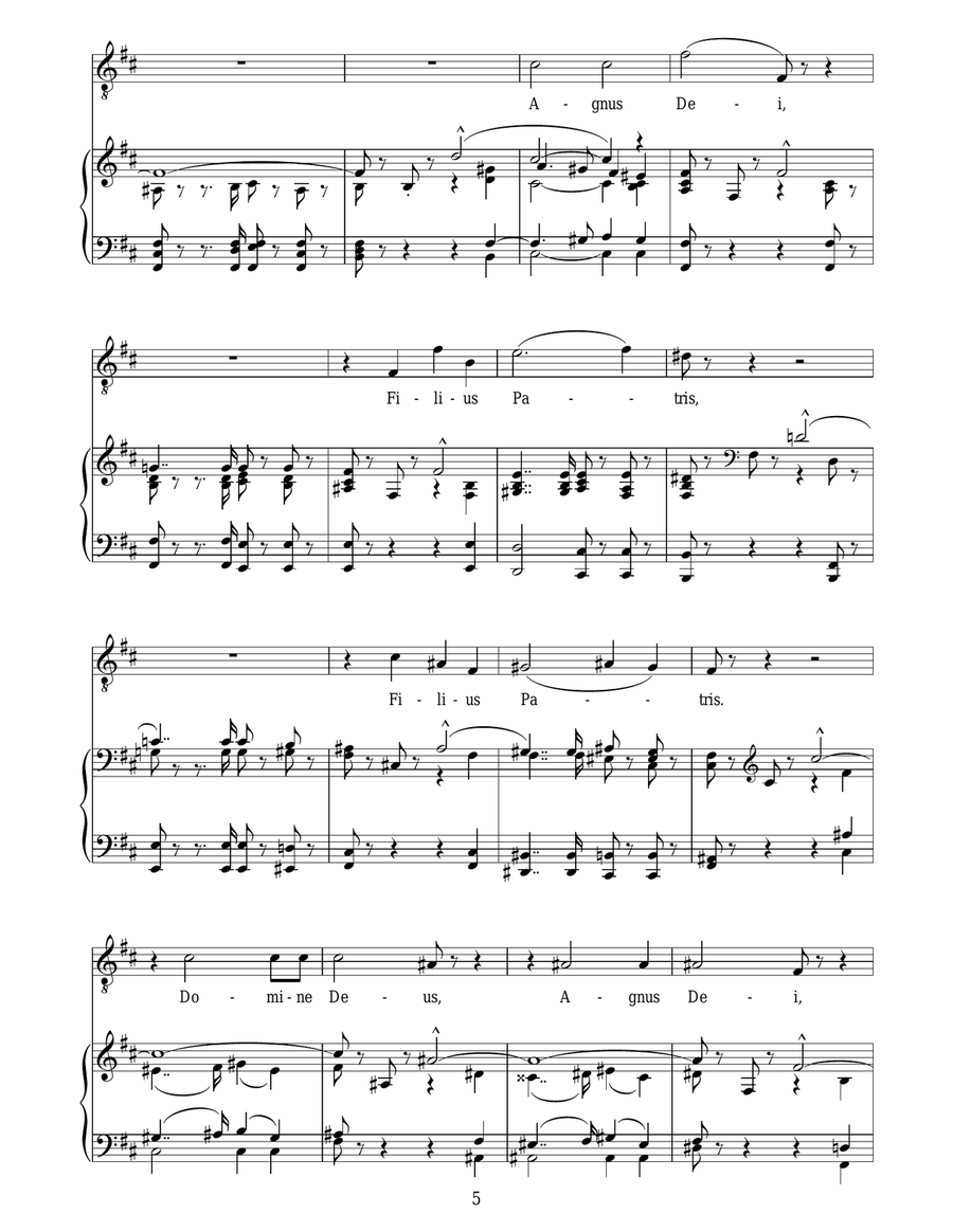 Domine Deus Piano, Vocal scores gallery preview page 5