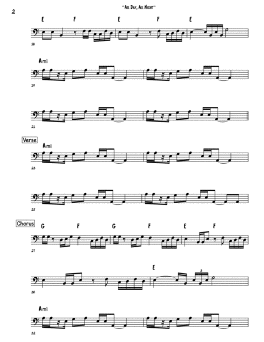 All Day All Night All Day All Night Bass Guitar scores gallery preview page 2