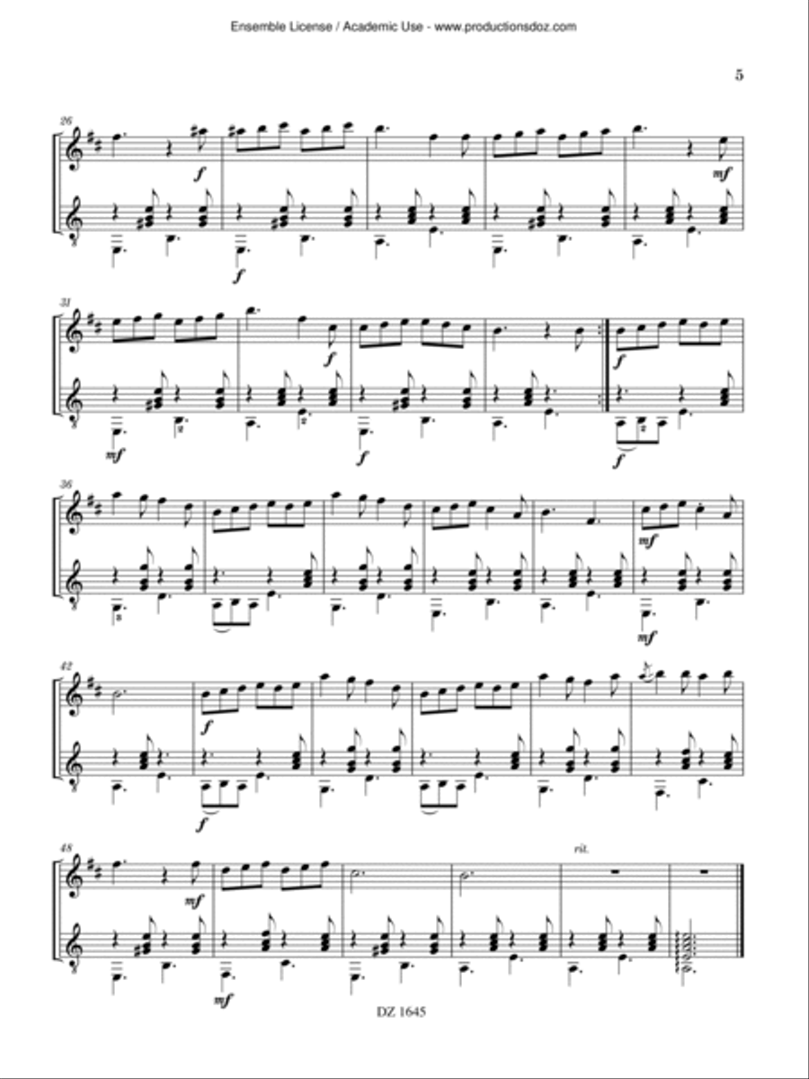 Sur les traces de Don Quichotte Classical Guitar scores gallery preview page 5